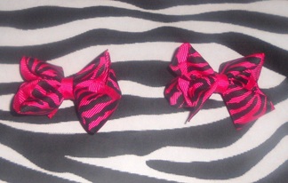 Hot Pink Zebra 2.5 inch hair bows